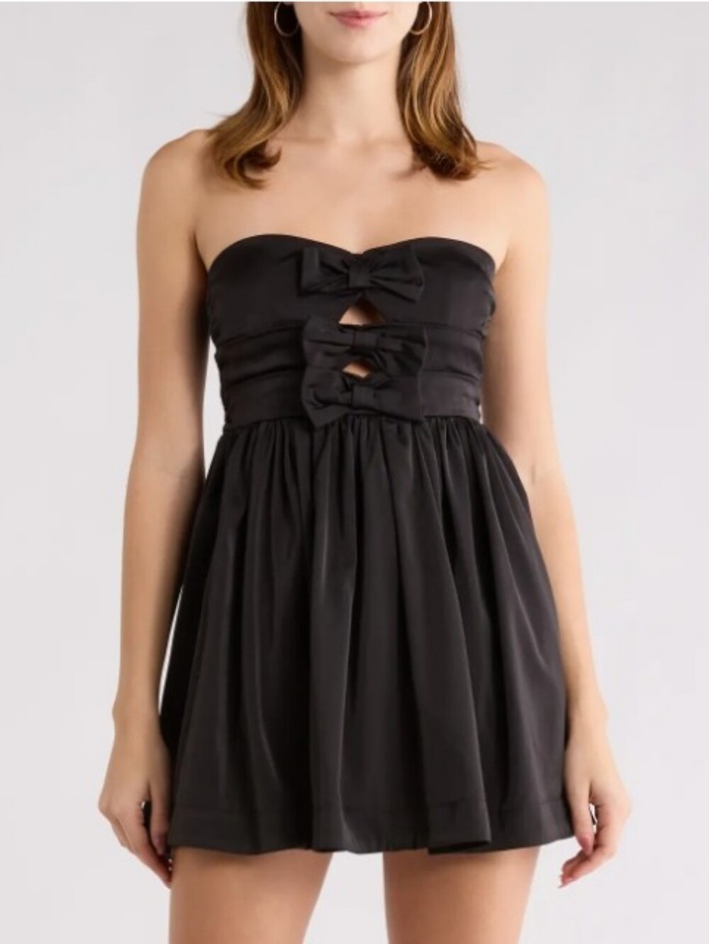 All In Favor Bow Strapless Fit & Flare Minidress Size Small NWOT